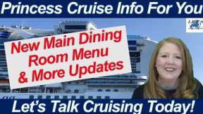 CRUISE NEWS! NEW DINING MENU PRINCESS CRUISES ONBOARD UPDATES SEA DAY BELIZE PORT CANCELLED