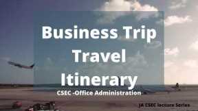 Business Trip Travel Itinerary