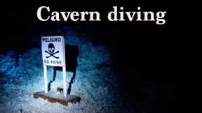 Scuba diving a cavern in Mexico