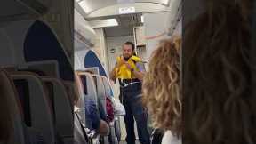 Funny safety demonstration by JetBlue flight attendant
