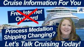 CRUISE NEWS FREE WIFI ONBOARD CRUISE SHIP PRINCESS MEDALLION SHIPPING CHANGING? SANTORINI DONKEYS