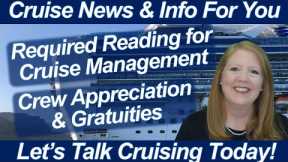CRUISE NEWS! CREW APPRECIATION GRATUITIES | DINING PRICING DIFFERENCES | TURKEY TRAVEL ANNOUNCEMENT