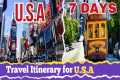 travel itinerary for USA | usa