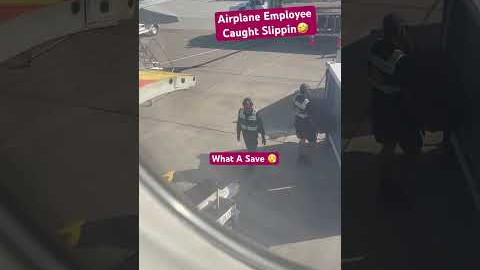 Airplane Employee Caught Slippin 🤣🤣 #shorts #fypシ #fyp #plane #travel #fail #comedy #memes #funny