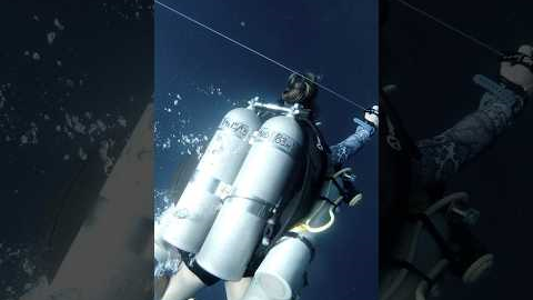 Teaching a Trimix Diver Course. 80 meter / 262ft Dive #scuba #diver #diving #underwater #ocean