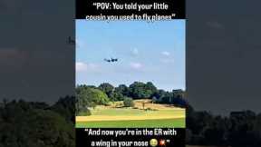 “POV: You told your little cousin you used to fly planes😭💥” #funny #shorts