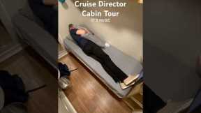 Cruise Directors get HUGE cabins compared to crew. Here's the 4 most common cabins, small to large!