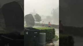 It's a little windy outside  🌬️#weather #wind #fail #funny #shorts #afv