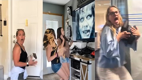 BEST SCARECAM Pranks Reaction 2025 😂 #510 // Jumpscare // Funny Video // Pranks Cam