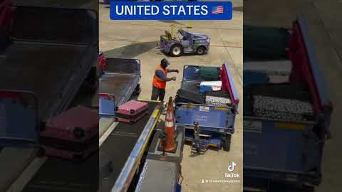 Baggage handling in the world 😂 #explore #travel #funny #airport #plane #baggage